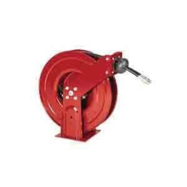 Alemite Hose Reel Assembly, Double Post Low Pressure Narrow, 12 In X 50 Ft Hose, 200 Psi, Bench, 8081G 8081-G